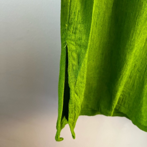 KALIYANA Green Linen Asymmetrical Dress S/M - Picture 10 of 12